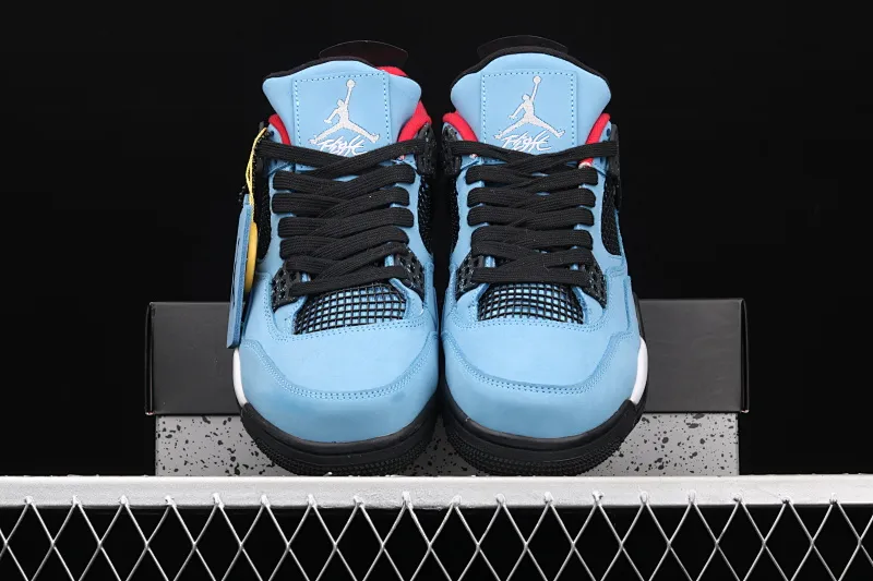 All categories Air Jordan Jordan series basketball shoes Air Jordan 4 G version Travis Scott Cactus Jack x Air Jordan 4 Joe 4 AJ4 joint model Suede blue 308497-406